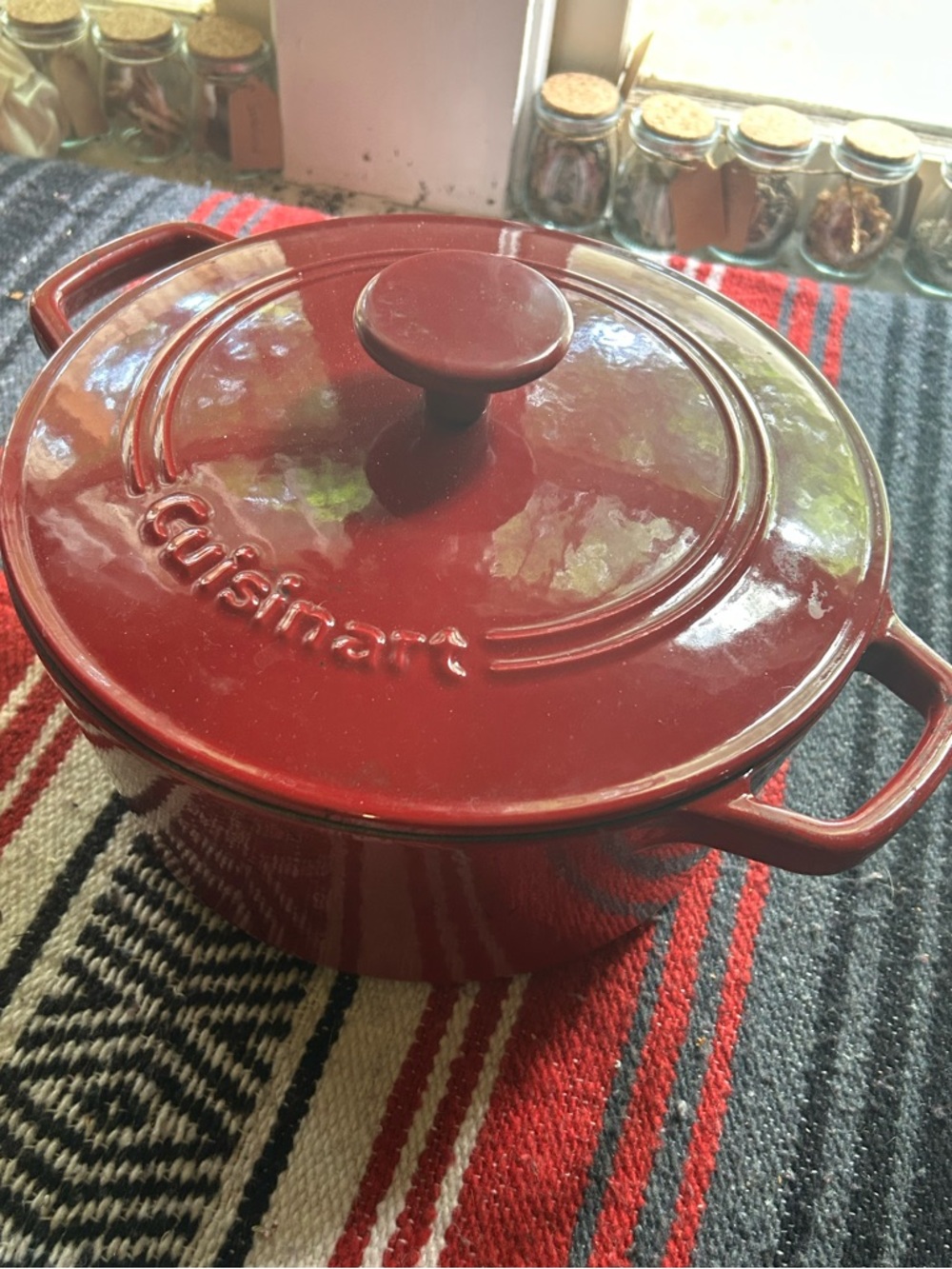 Cuisinart Red Enameled Cast Iron Dutch Oven with Lid 4.8L